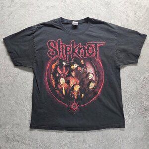 Vintage Slipknot T-Shirt XL Black‎ Graphic Y2K Distressed